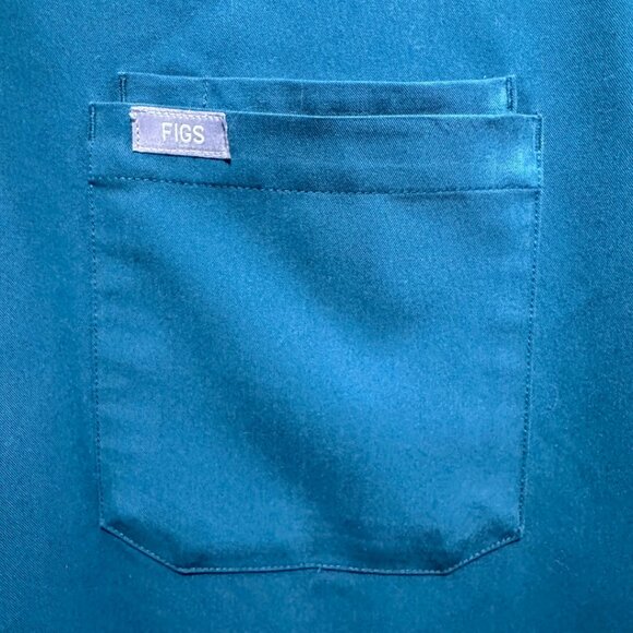 FIGS Teal V-Neck Scrub Top Technical Collection Women’s Size Small Healthcare Un - Picture 3 of 5